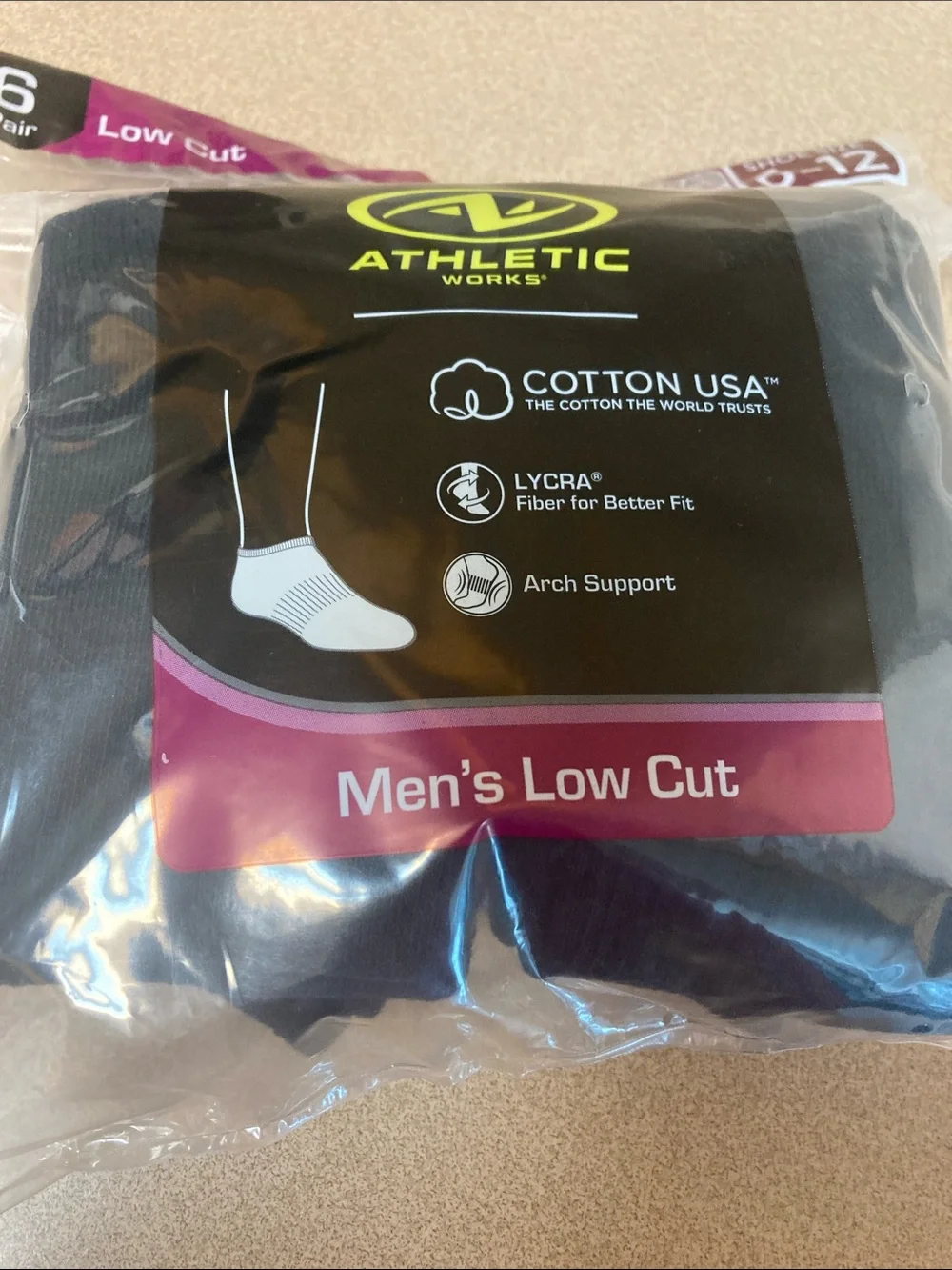 Athletic Works Men’s Low Cut Socks - Black